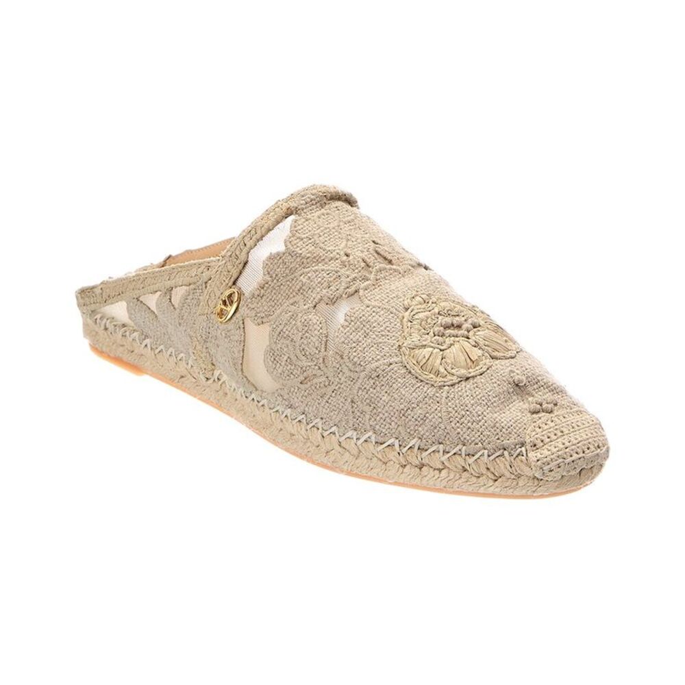 Valentino Vlogo Signature Canvas Mule, Beige